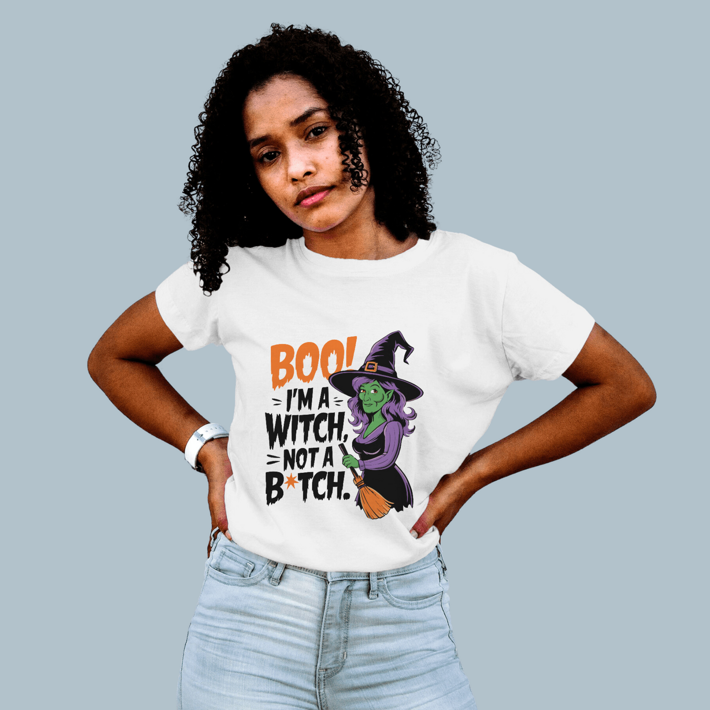 Boo I'm a Witch Halloween Graphic Printed Unisex T-shirt