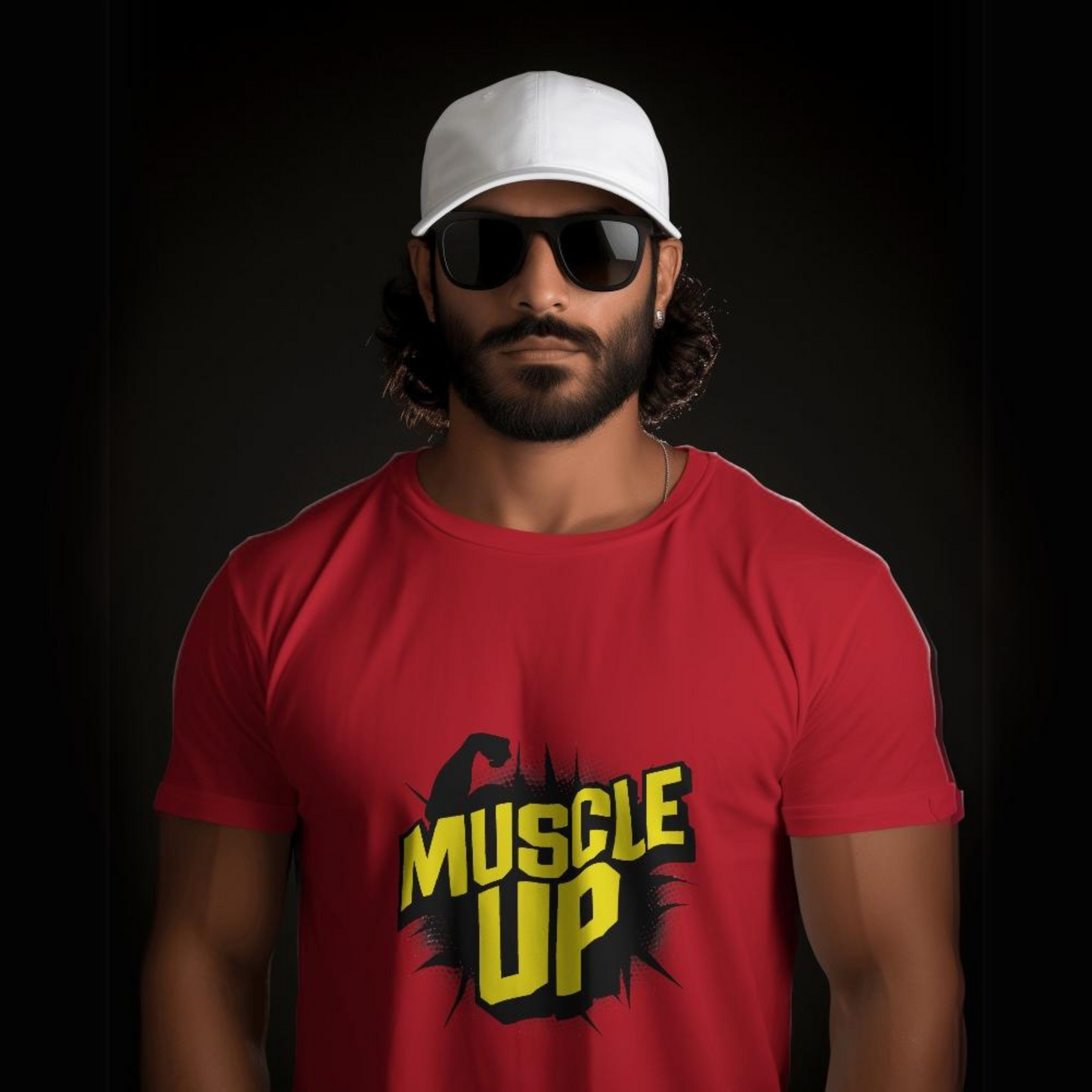 Men's Muscle Up Graphic Printed Oversized T-shirt