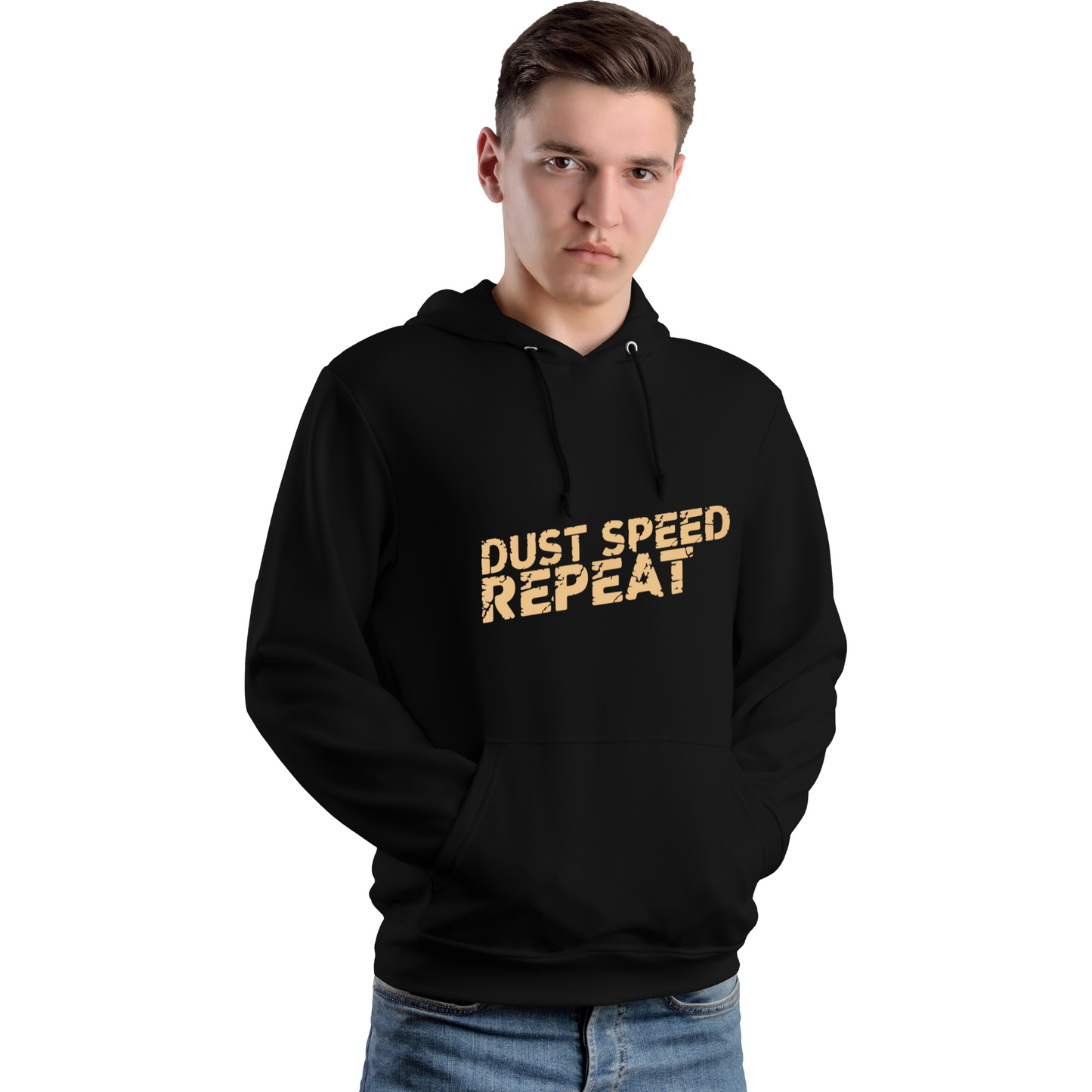 Dust Speed Repeat Biker Black Unisex Hoodie