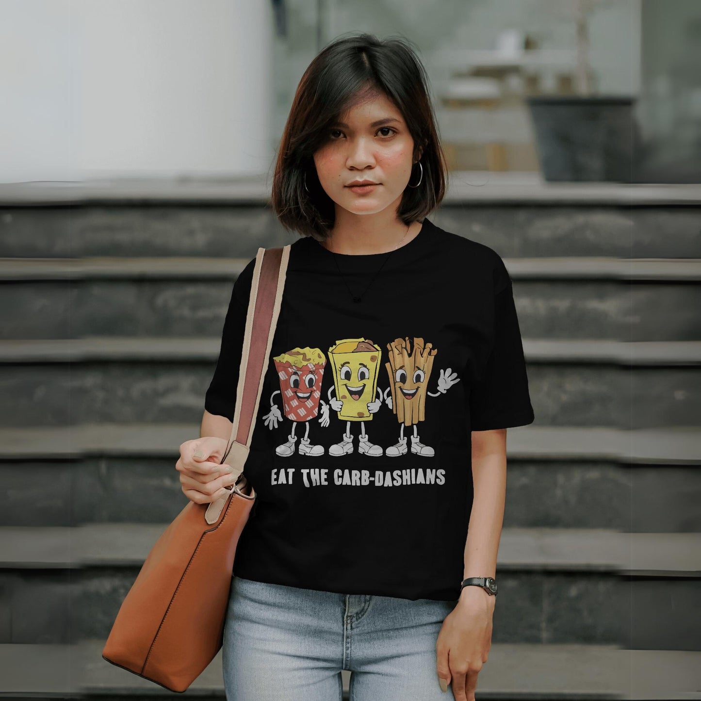 Women's Eat the Carb-Dashain's Graphic Printed Oversized Unisex T-shirt