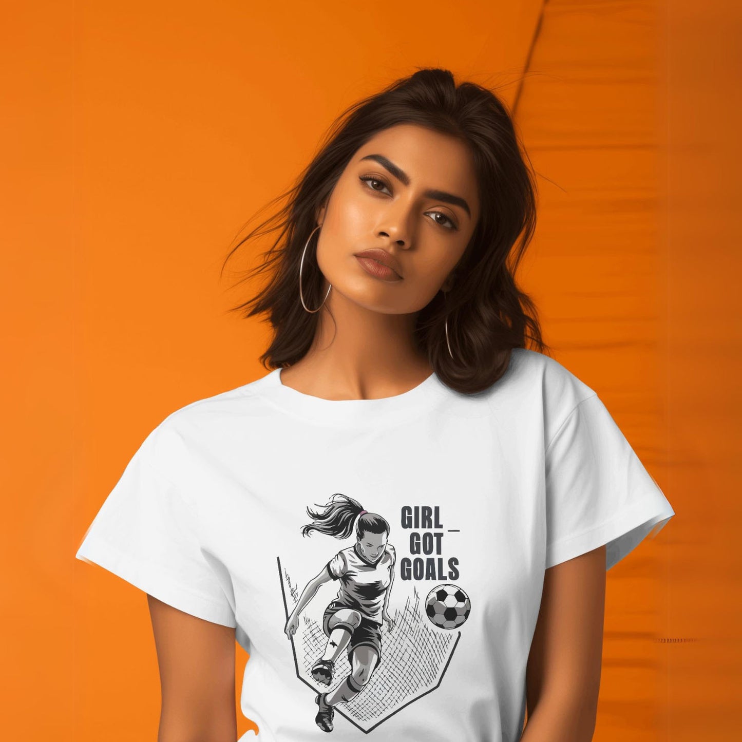 Women's Girl Got Goals Soccer Graphic Printed T-shirt