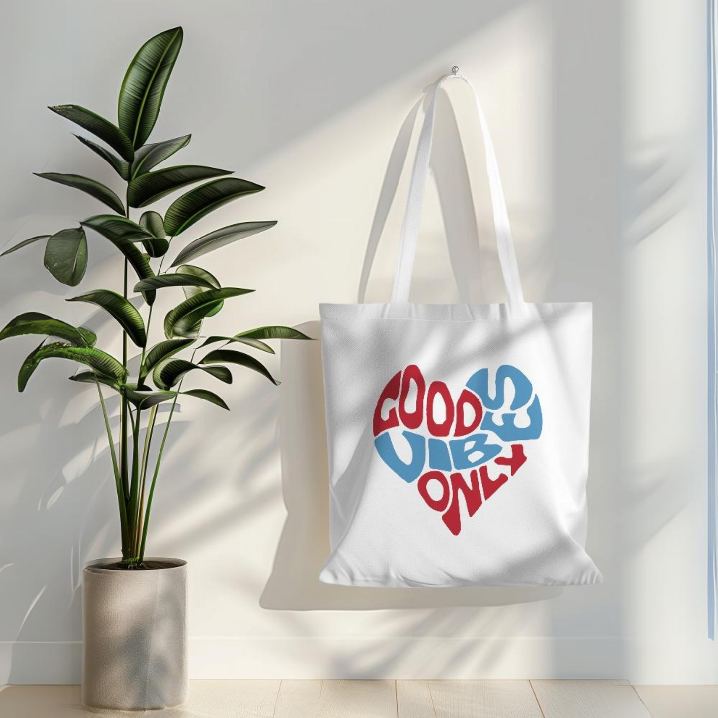 Good Vibes Only White Canvas Tote Bag