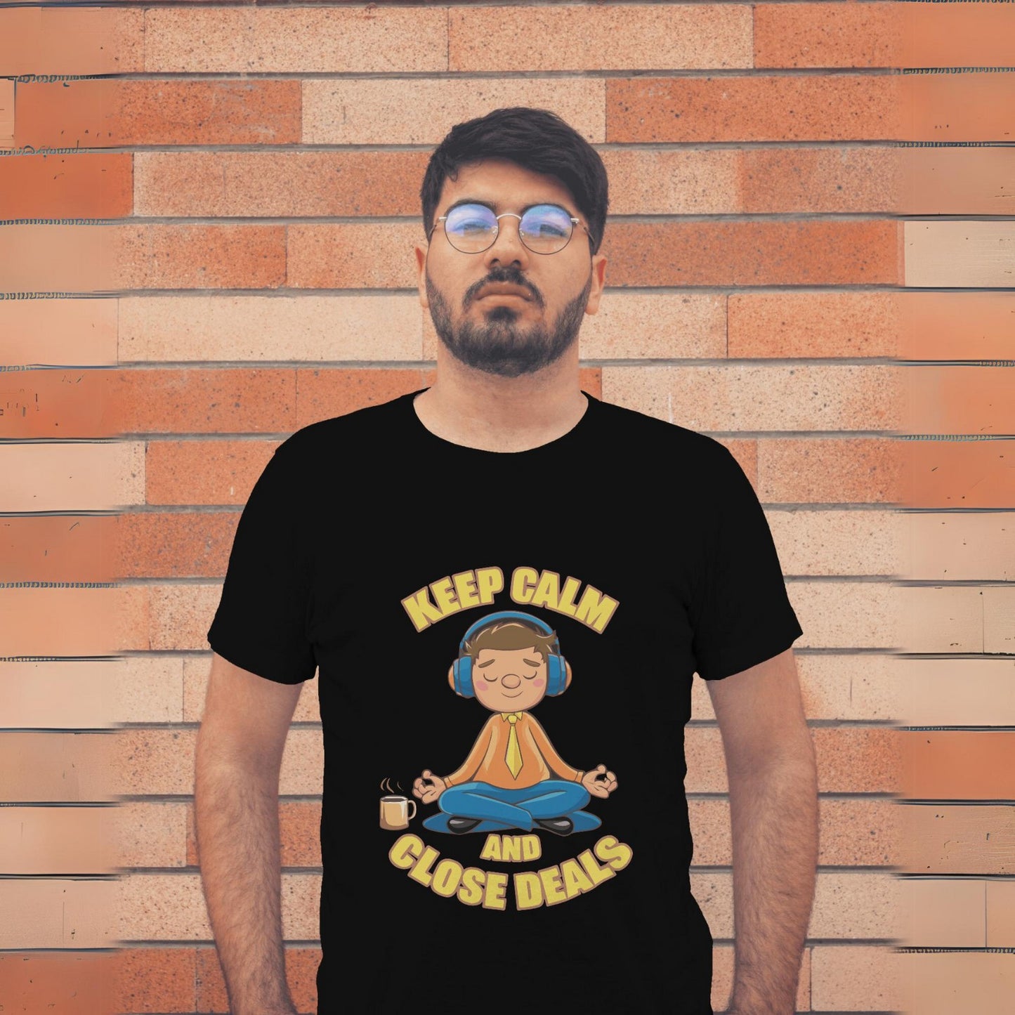 Men's Keep Calm and Close Deals Graphic Printed T-shirt