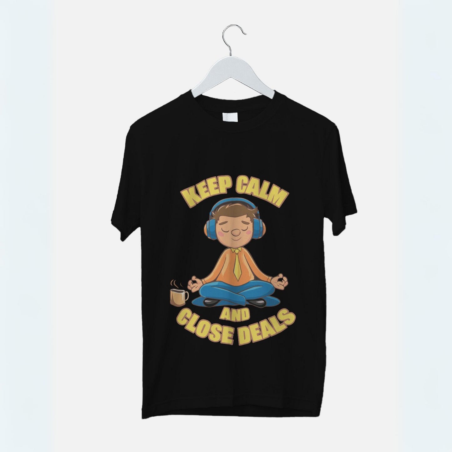 Men's Keep Calm and Close Deals Graphic Printed T-shirt
