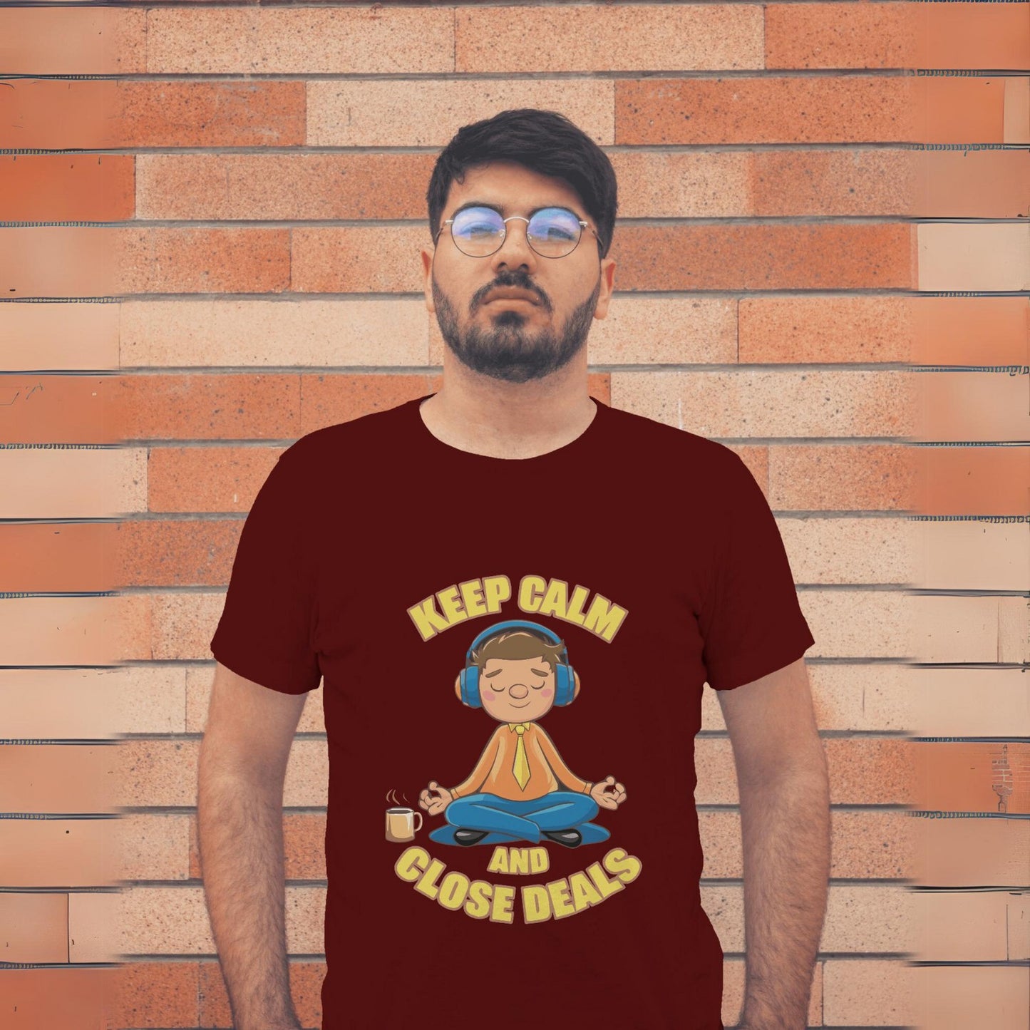 Men's Keep Calm and Close Deals Graphic Printed T-shirt