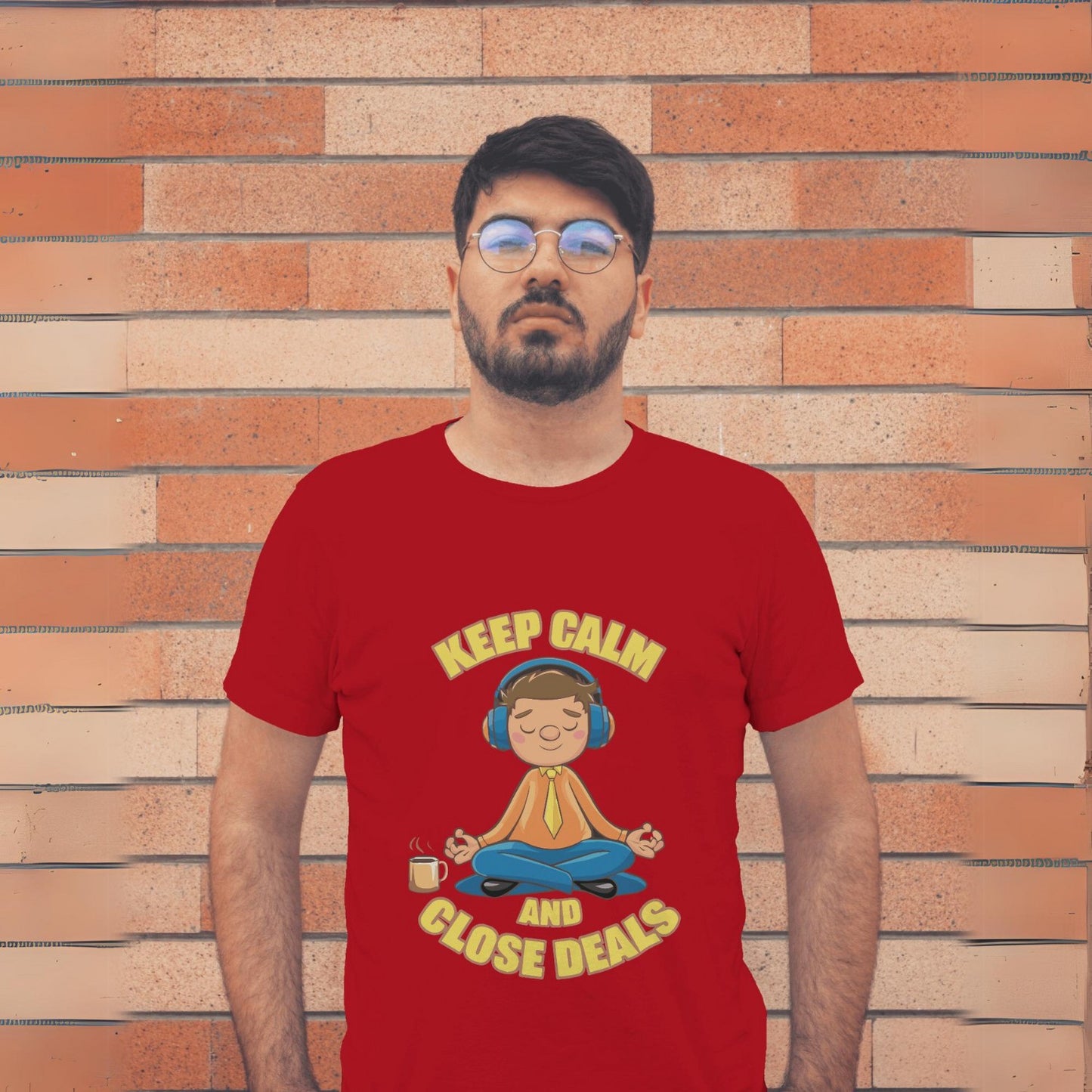 Men's Keep Calm and Close Deals Graphic Printed T-shirt