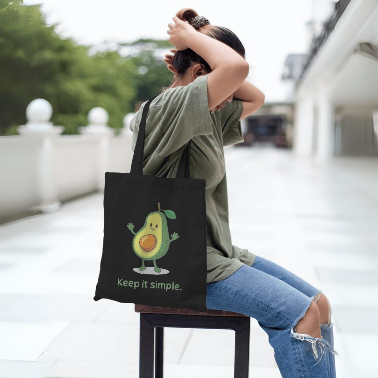 Keep it Simple Black Canvas Tote Bag