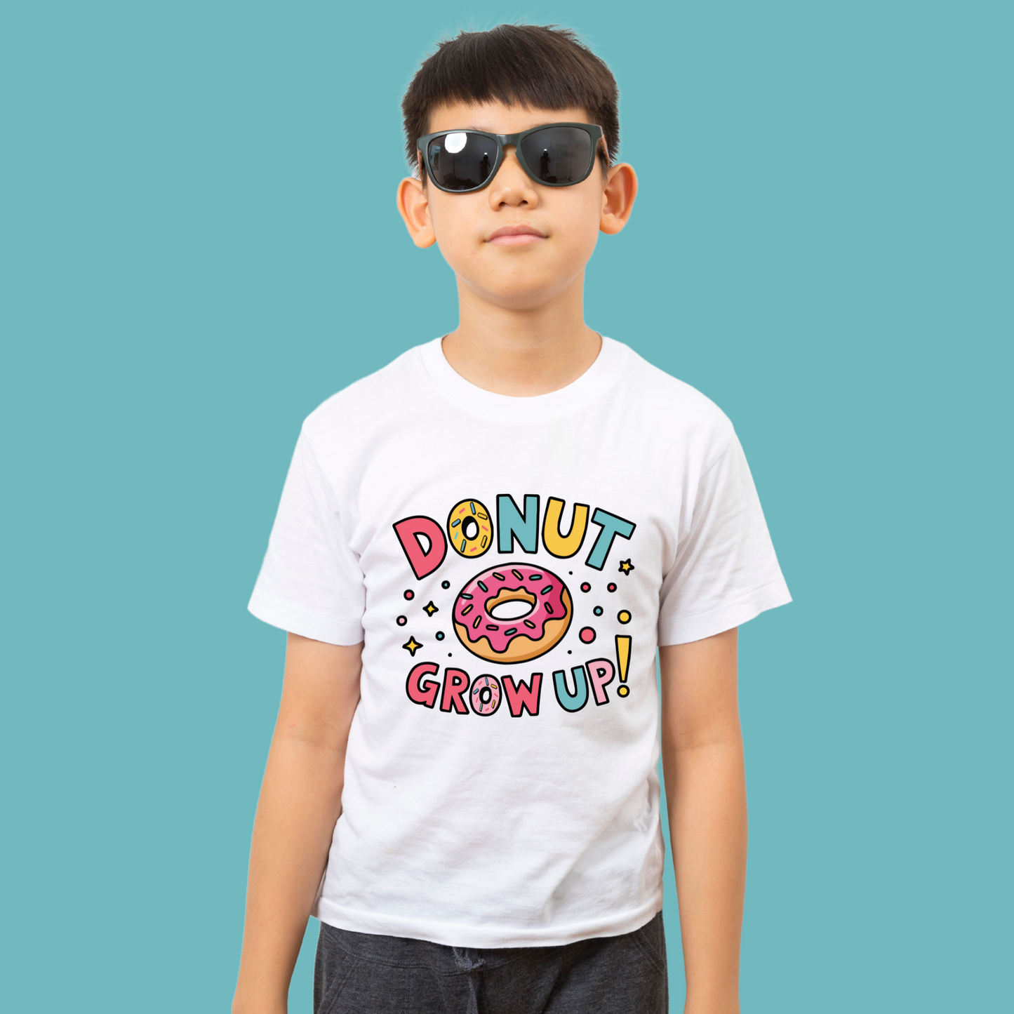 Kids Donut Grow Up! Graphic Printed T-shirt (Unisex)