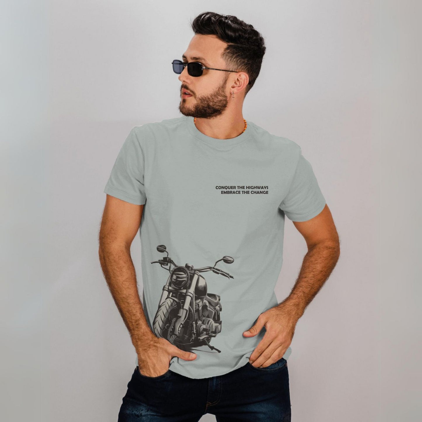 Men's Conquer the Highways Graphic Printed Oversized T-shirt