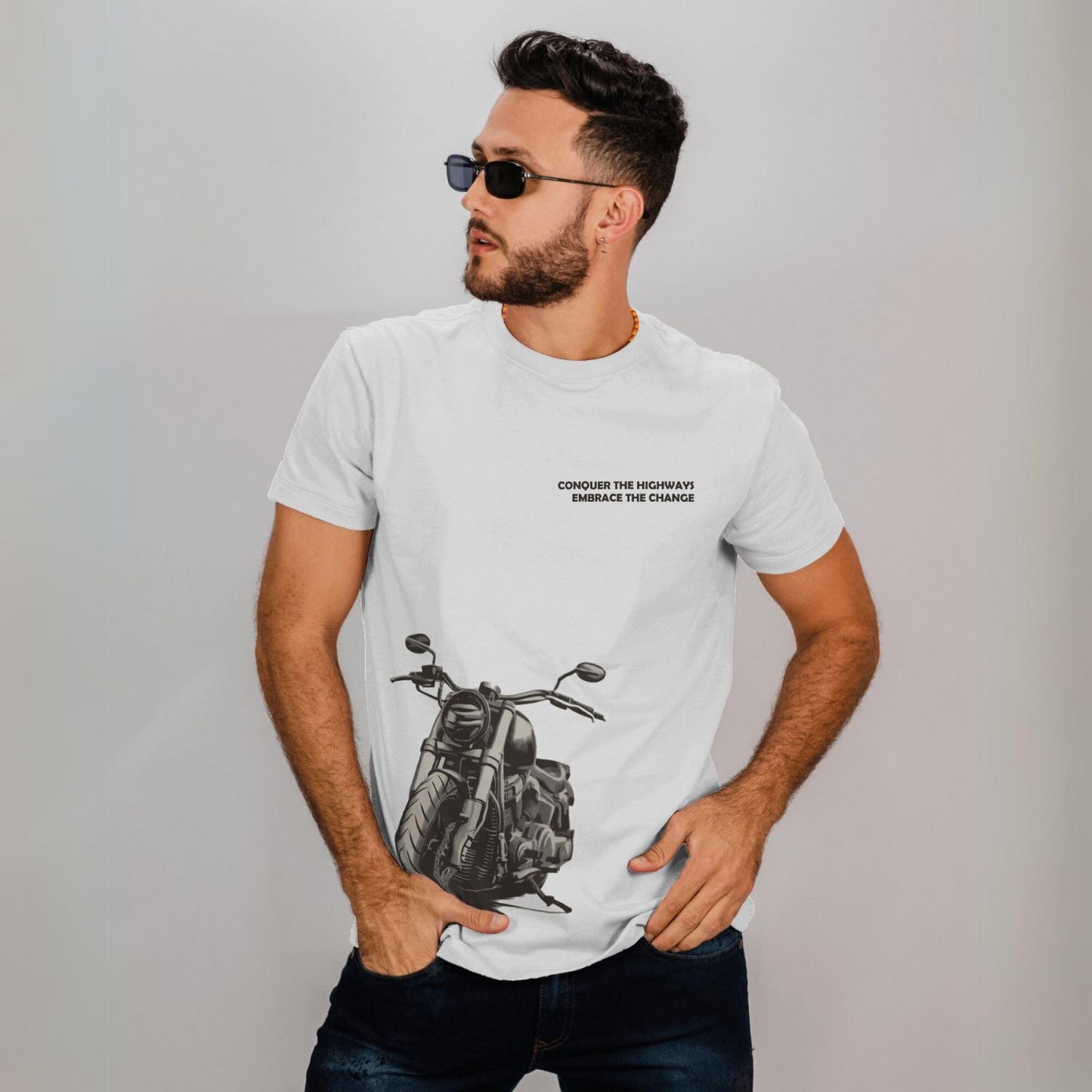 Men's Conquer the Highways Graphic Printed Oversized T-shirt