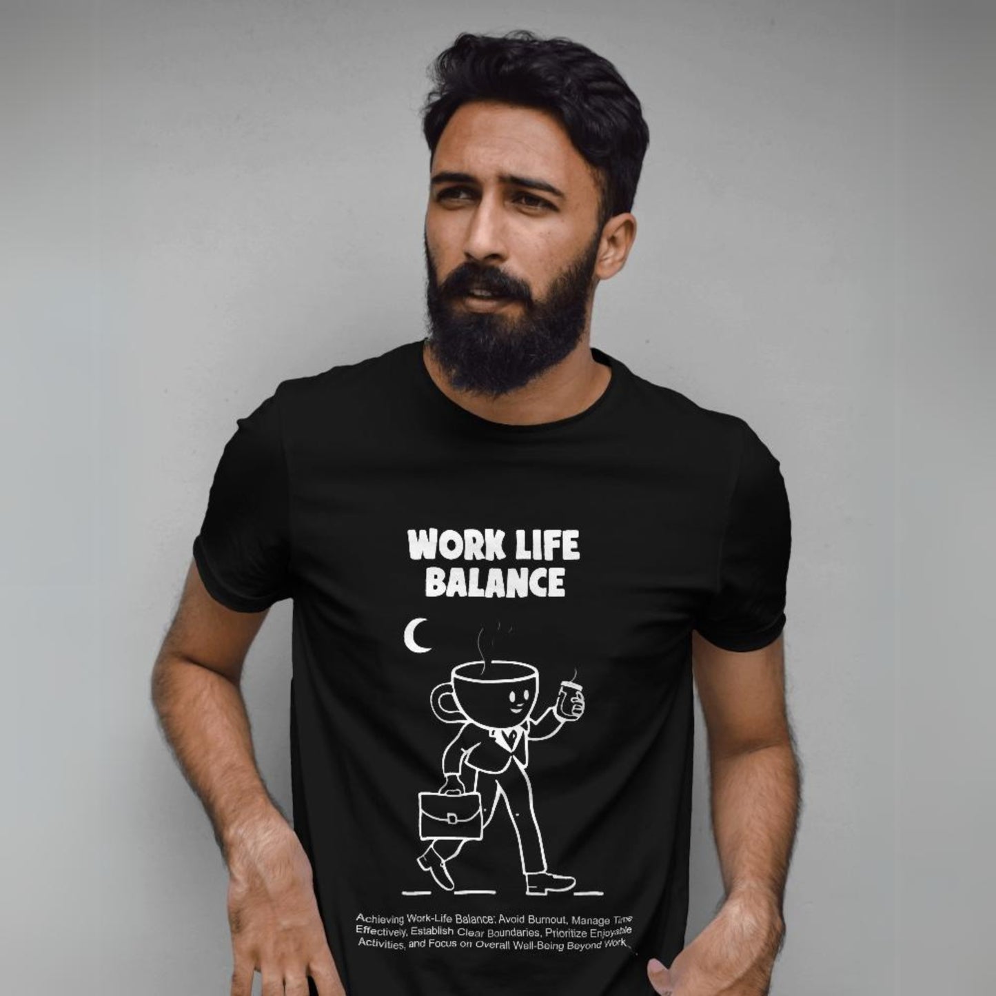 Men's Work Life Balance Graphic Printed T-shirt