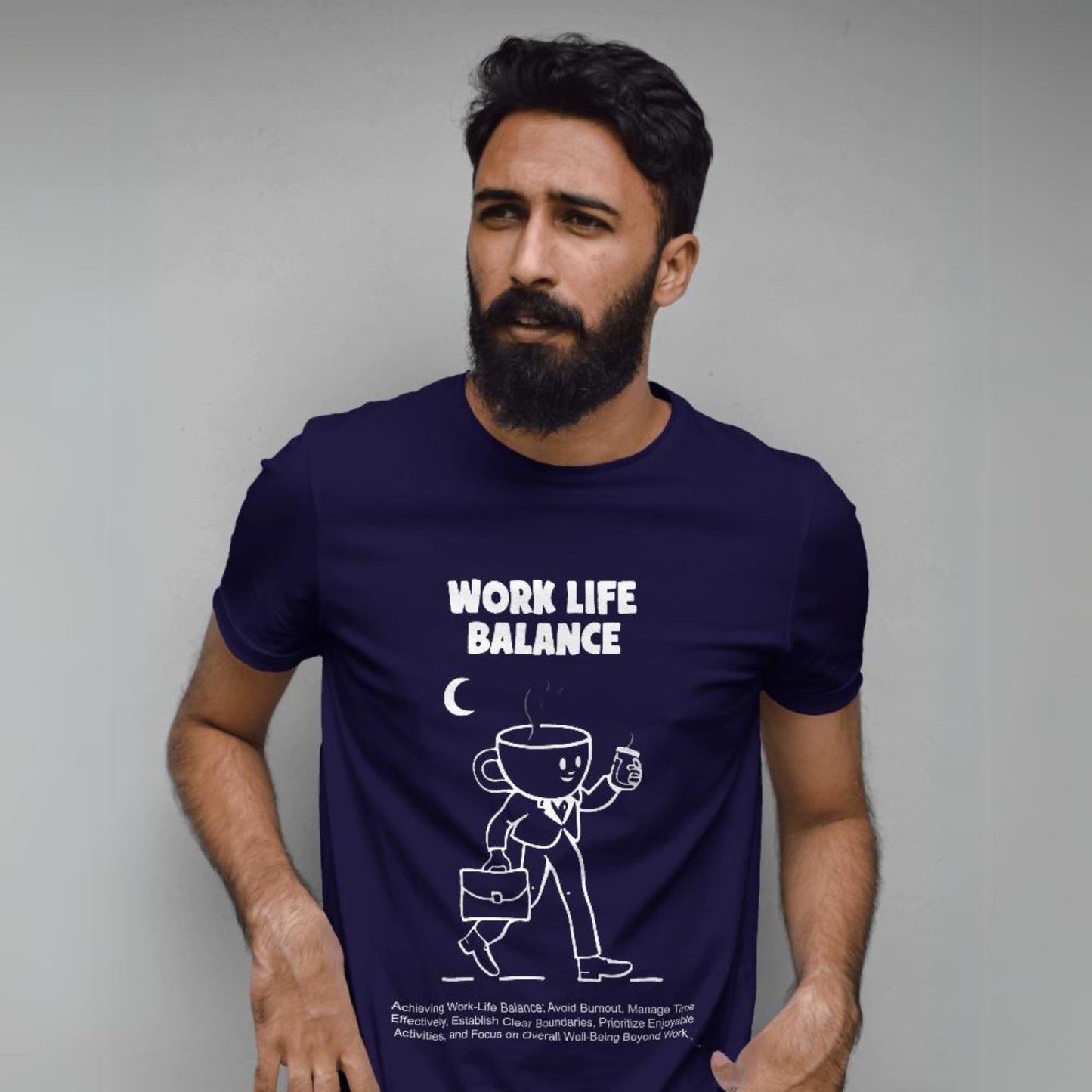 Men's Work Life Balance Graphic Printed T-shirt