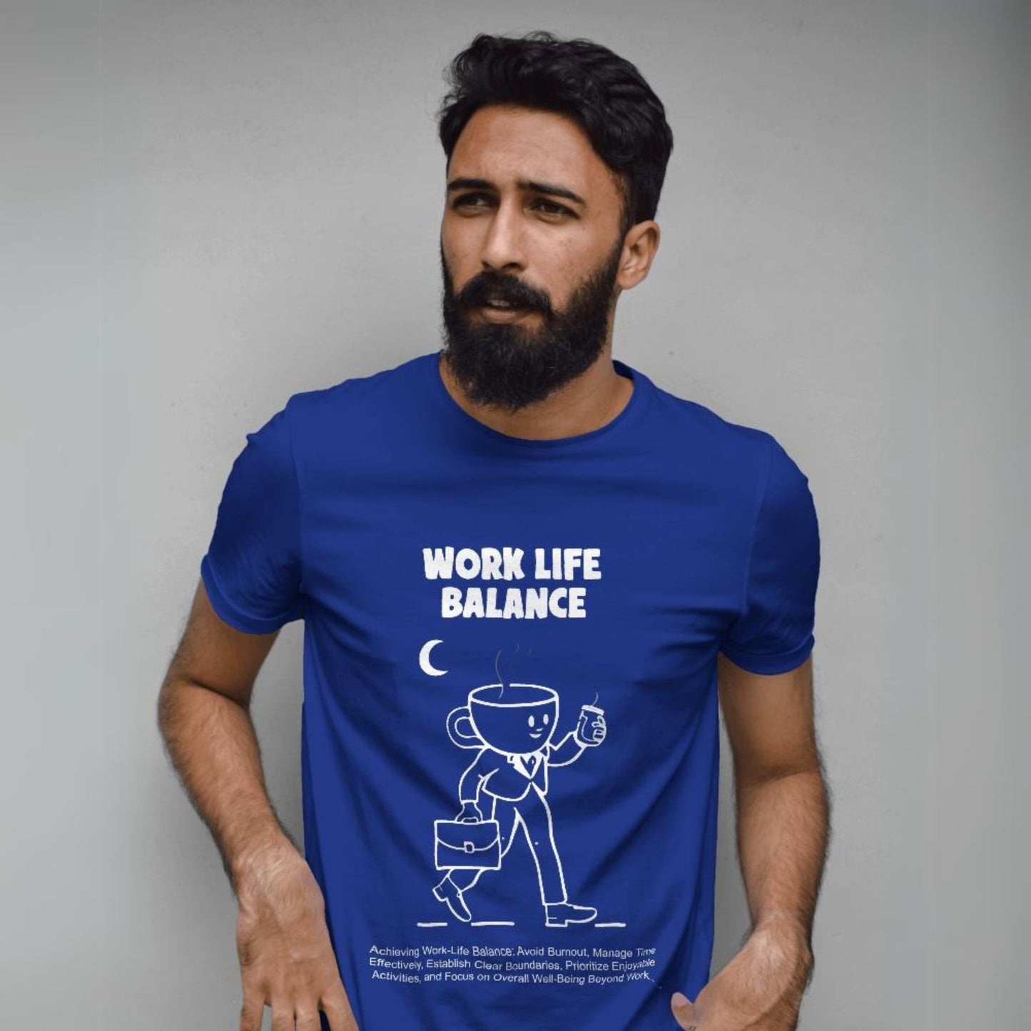 Men's Work Life Balance Graphic Printed T-shirt