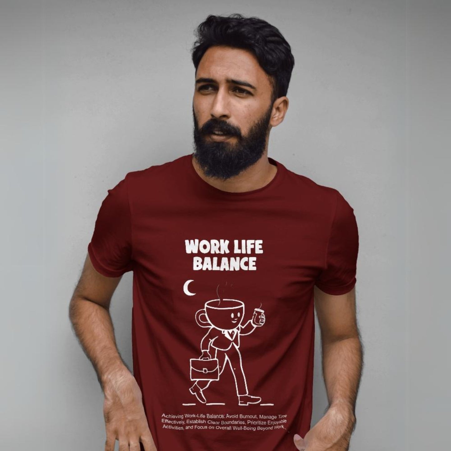 Men's Work Life Balance Graphic Printed T-shirt