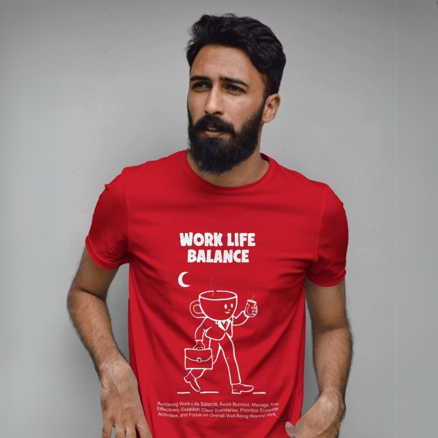 Men's Work Life Balance Graphic Printed T-shirt