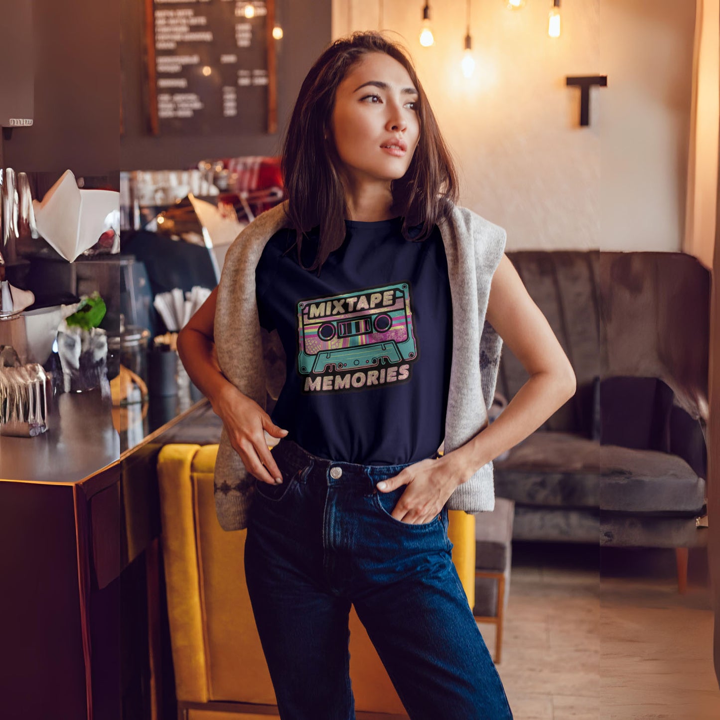 Women's Mixtape Memories Graphic Printed T-shirt