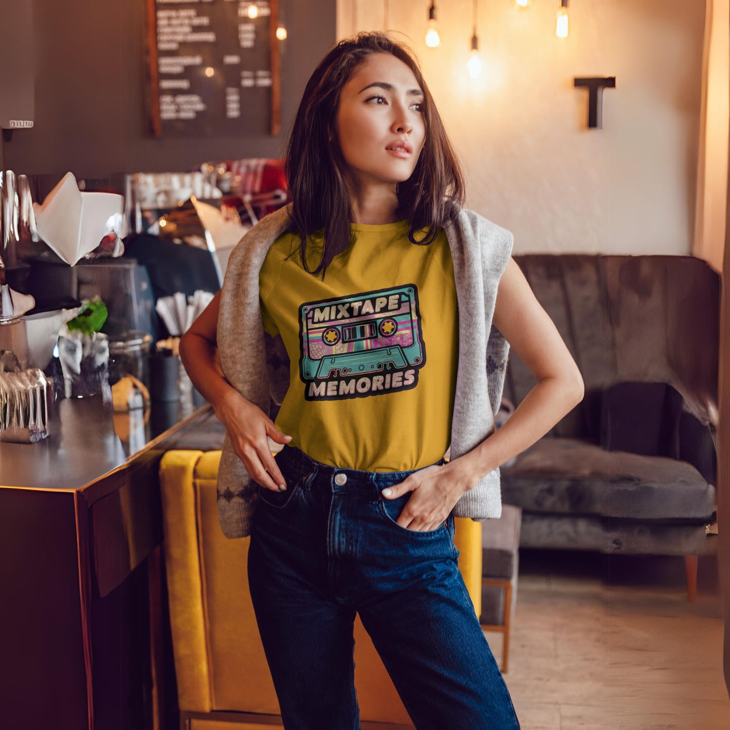 Women's Mixtape Memories Graphic Printed T-shirt