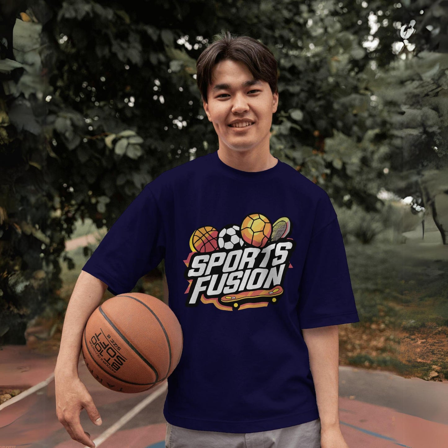 Men's Sports Fusion Graphic Printed T-shirt