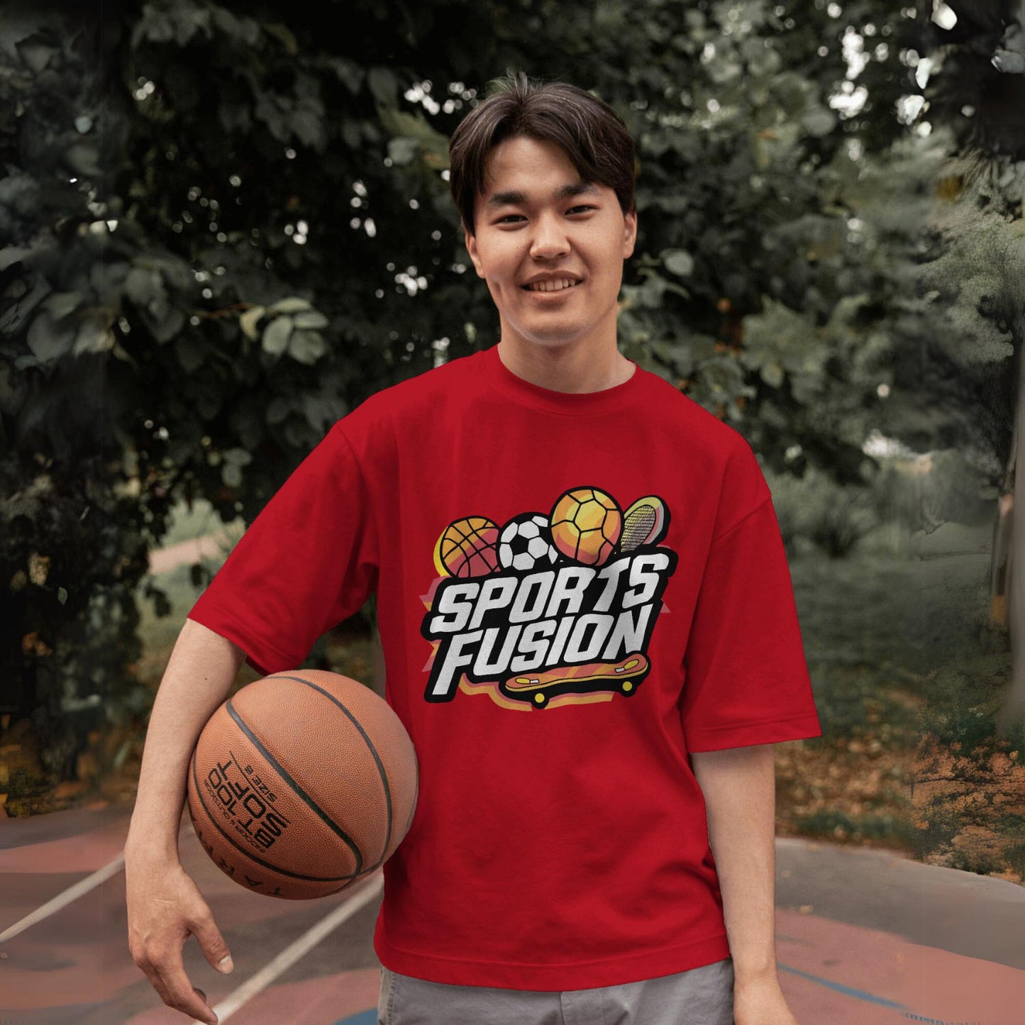 Men's Sports Fusion Graphic Printed T-shirt