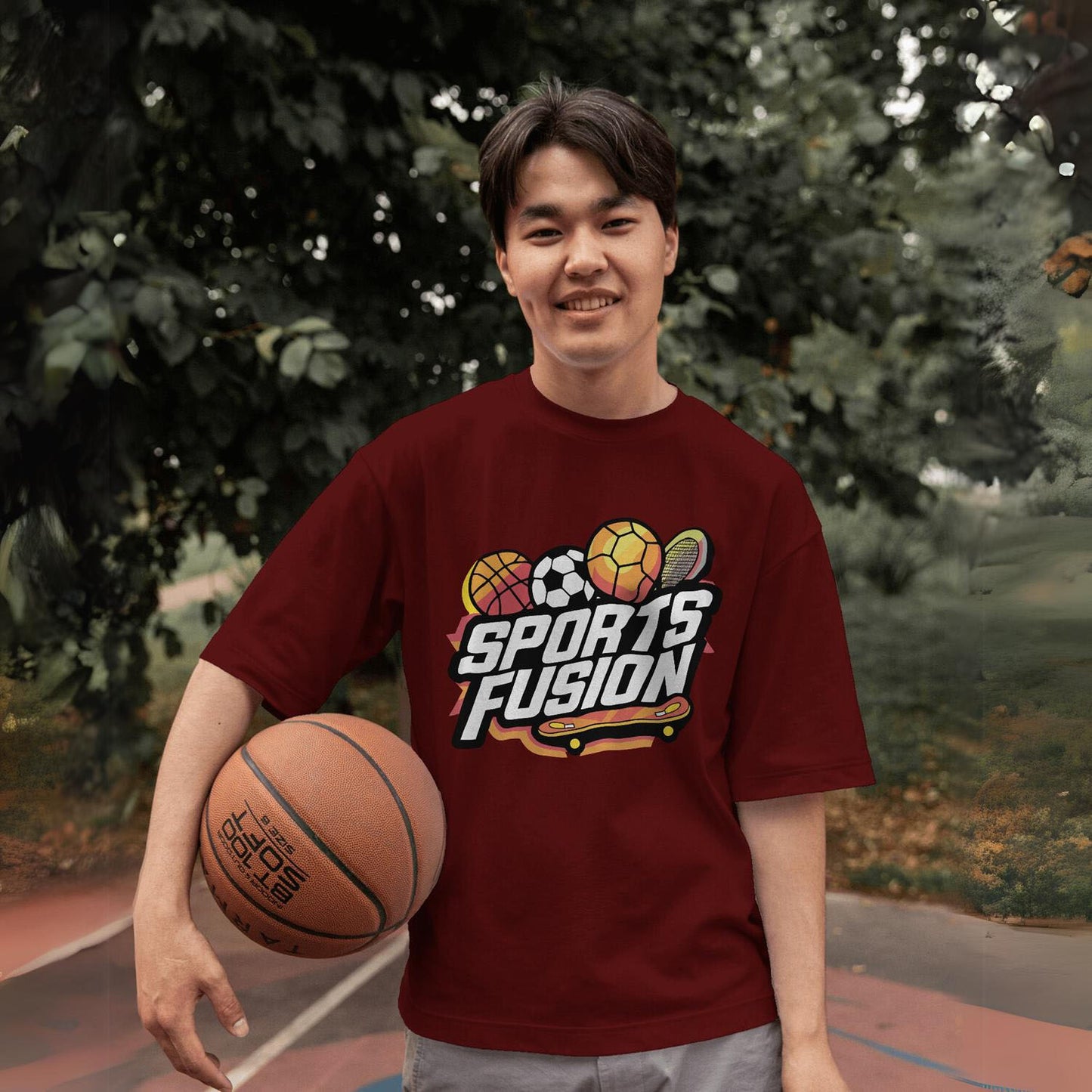 Men's Sports Fusion Graphic Printed T-shirt