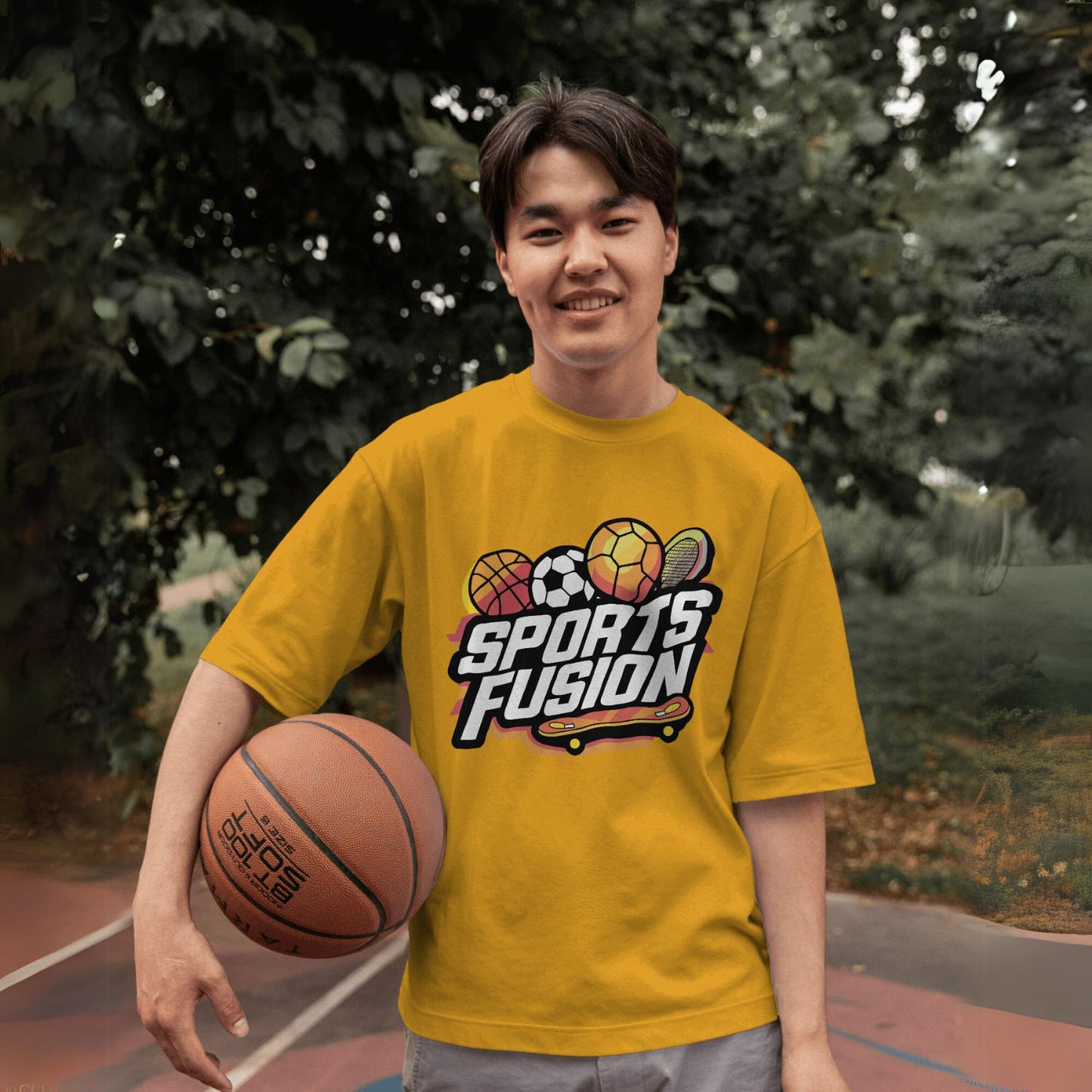 Men's Sports Fusion Graphic Printed T-shirt