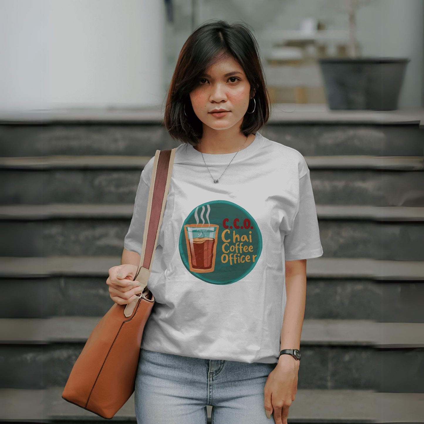 C.C.O(Chai Coffee Officer) Graphic Printed Oversized Unisex T-shirt