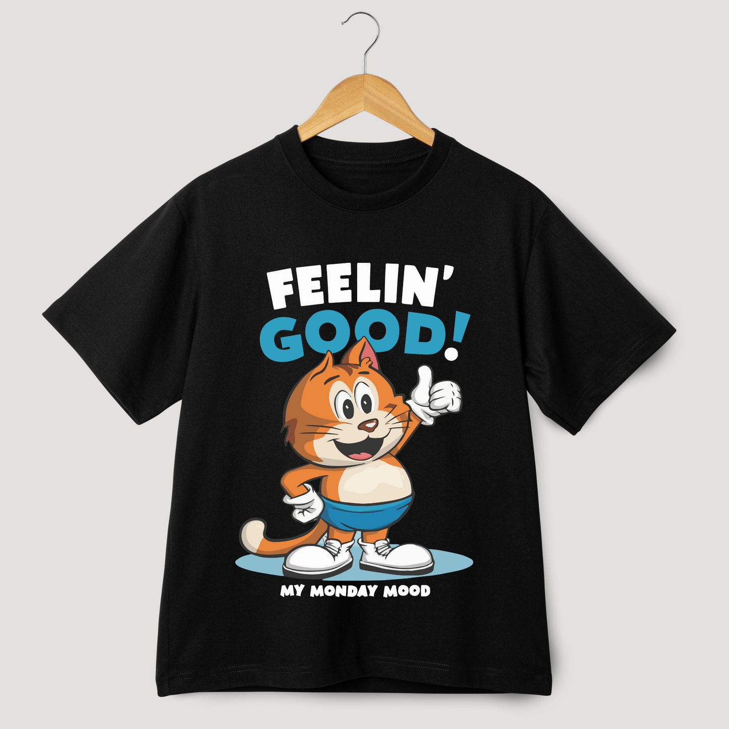 Feeling Good My Monday Mood Graphic Printed Oversized Unisex T-shirt