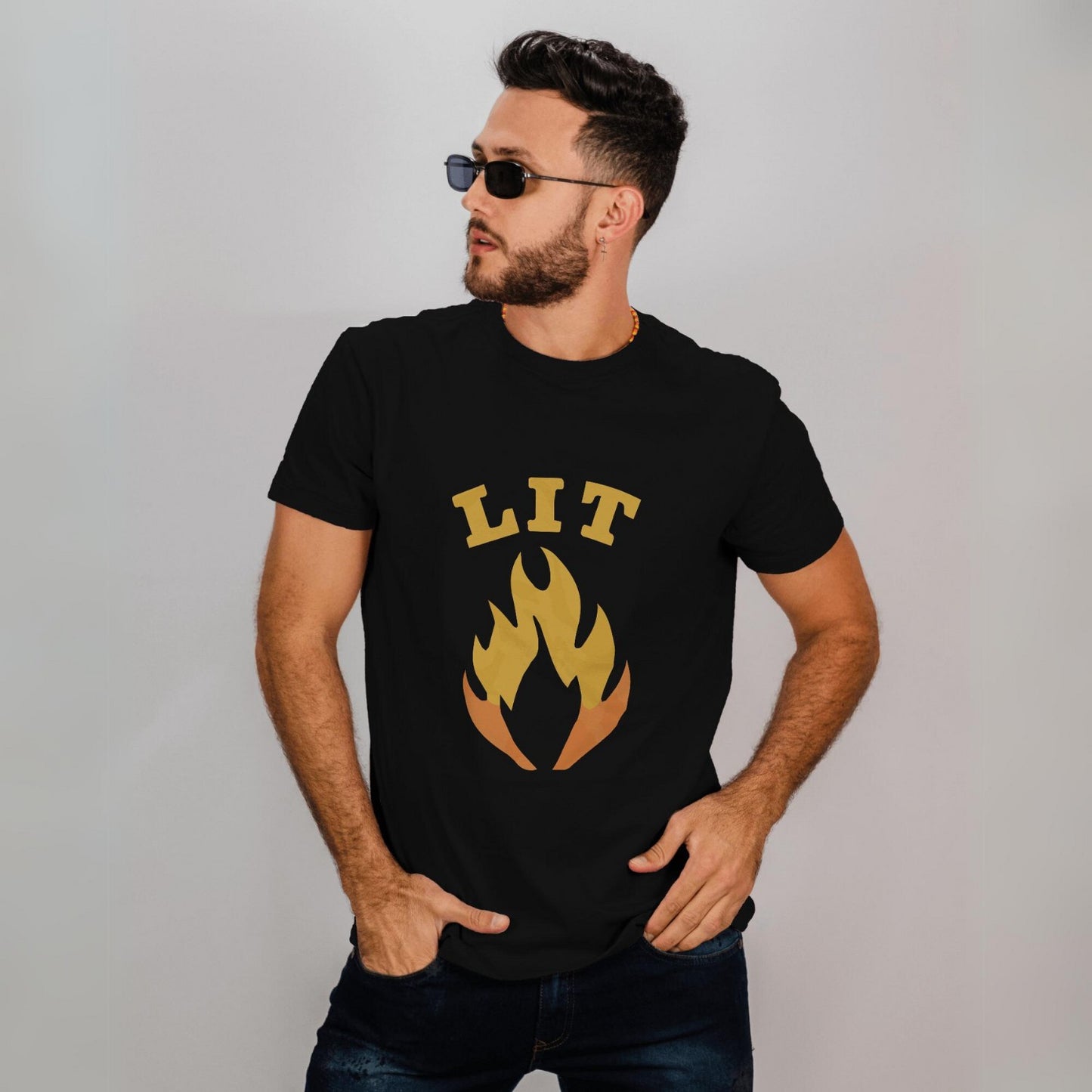 Men's LIT Graphic Printed T-shirt