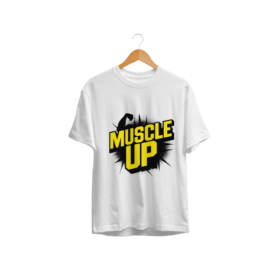 Men's Muscle Up Graphic Printed Oversized T-shirt