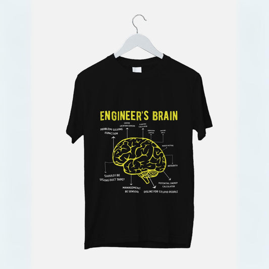 Men's Engineer's Brain Graphic Printed Oversized T-shirt