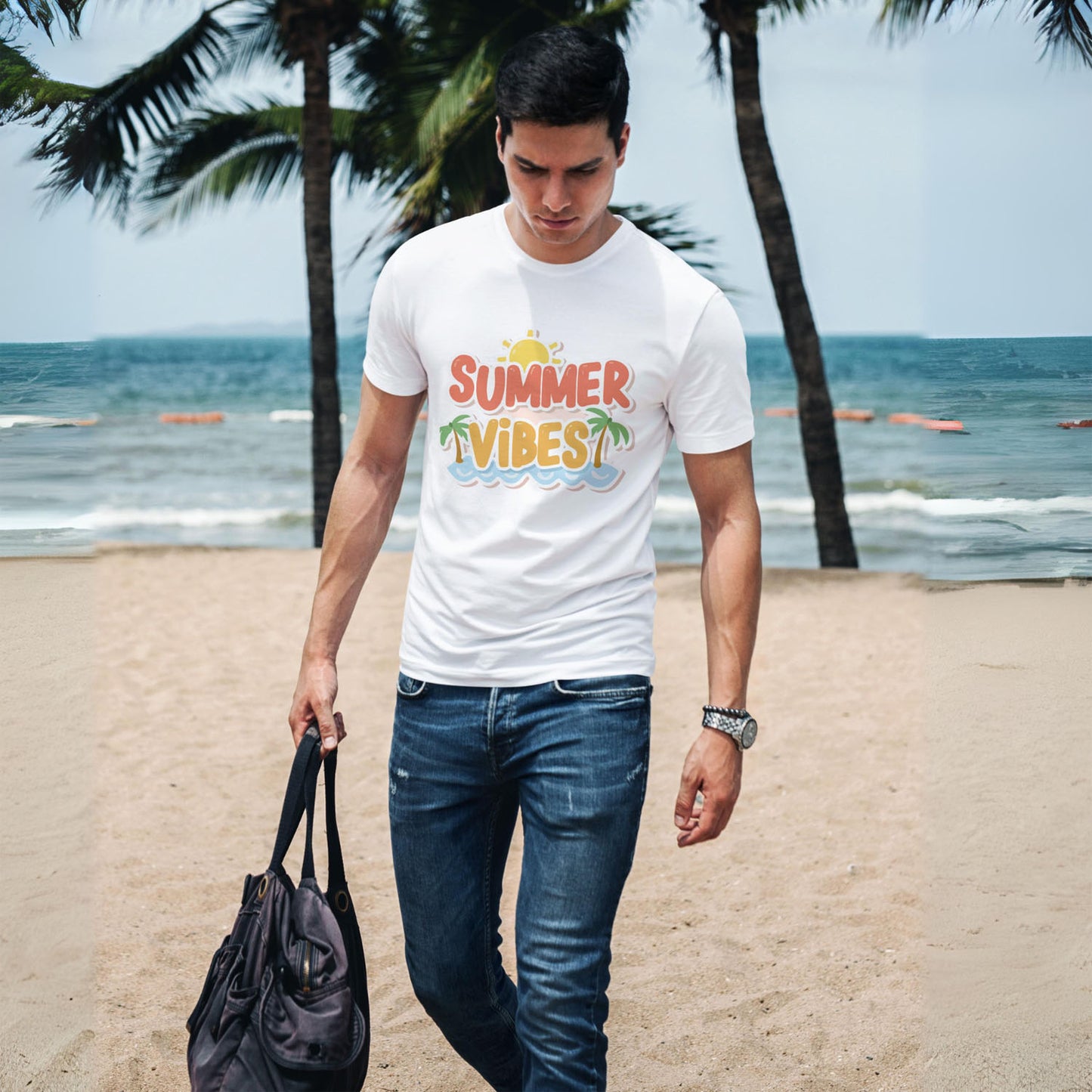 Men's Summer Vibes Graphic Printed T-shirt