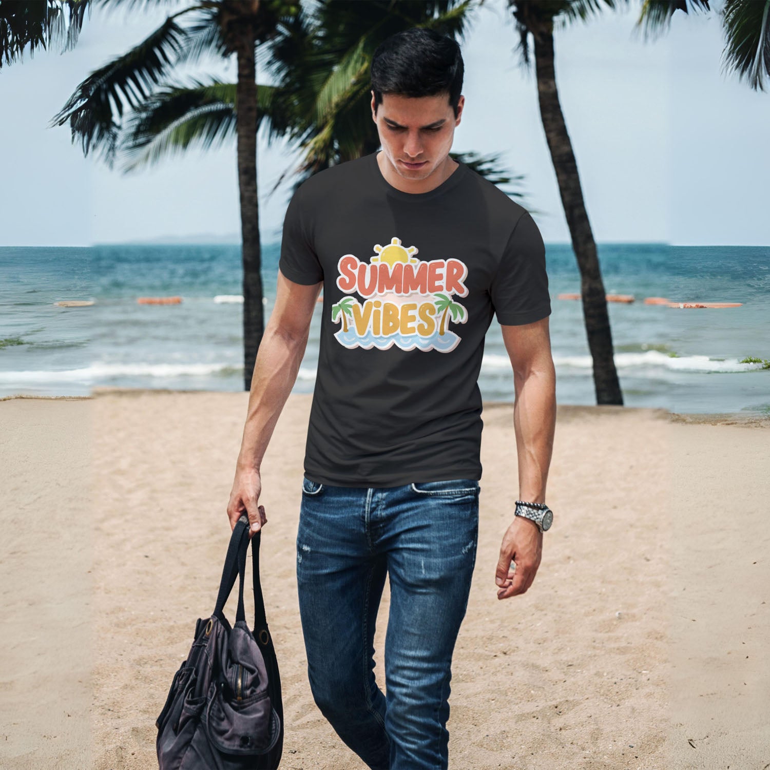 Men's Summer Vibes Graphic Printed T-shirt