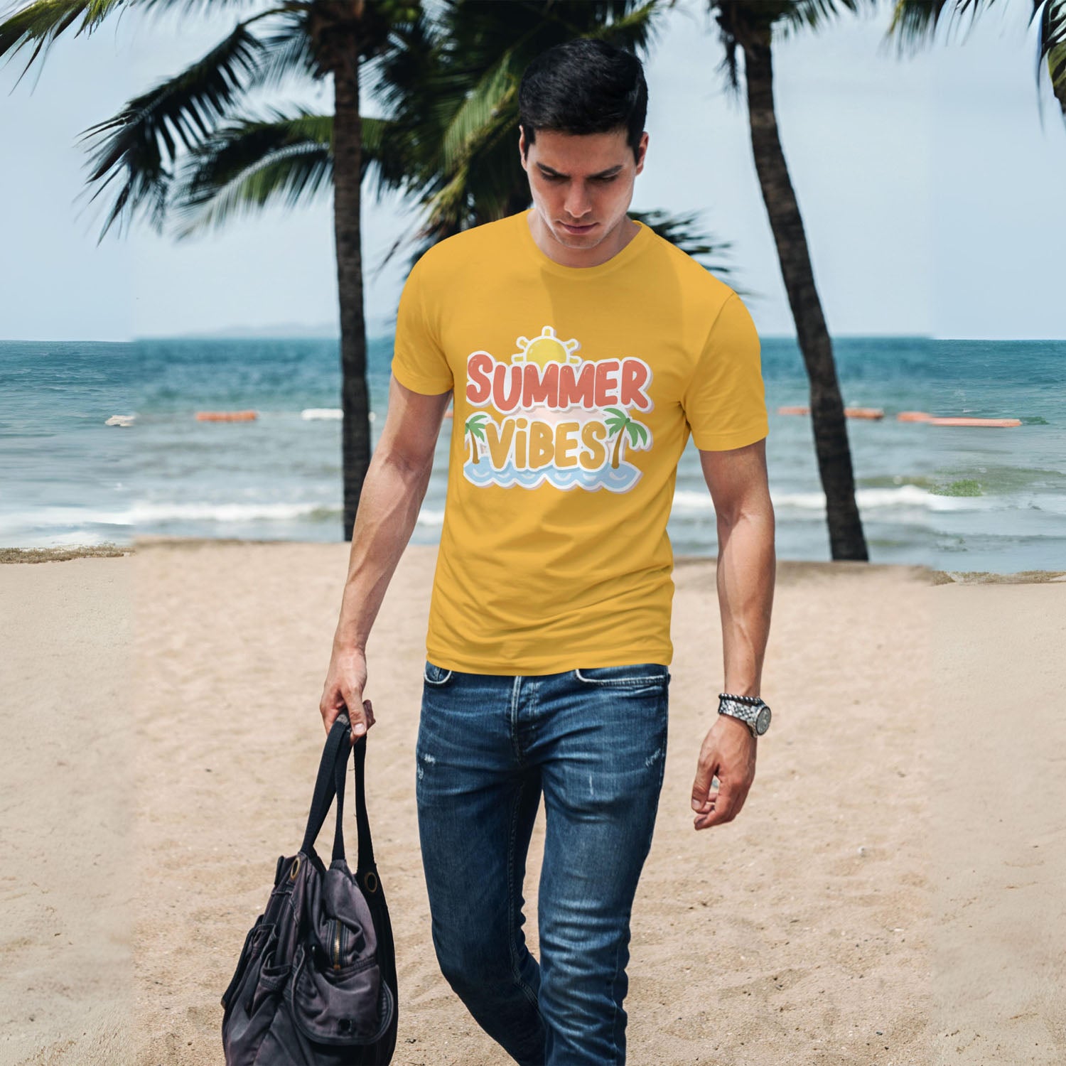 Men's Summer Vibes Graphic Printed T-shirt