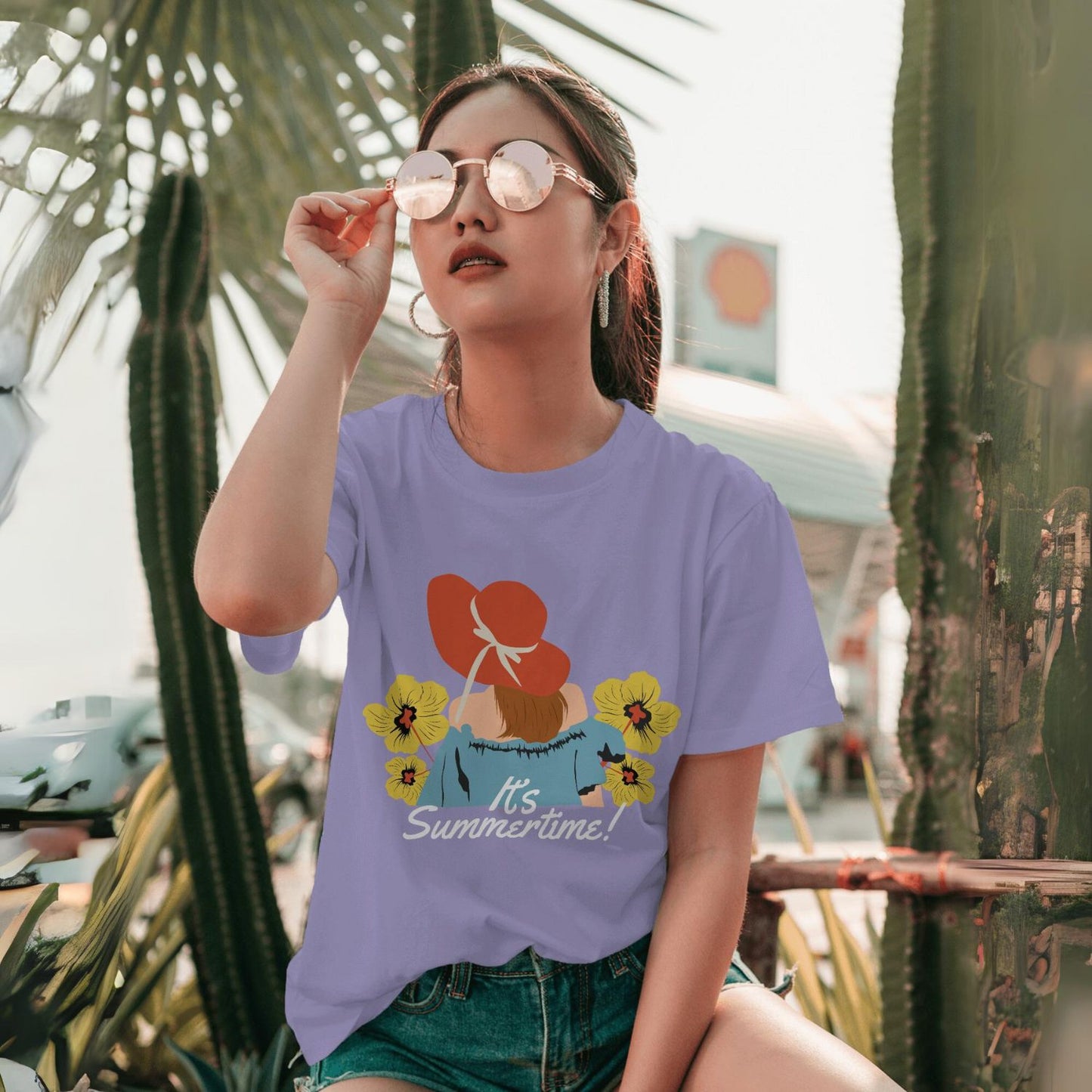 Women's Its Summertime Graphic Printed Oversized T-shirt