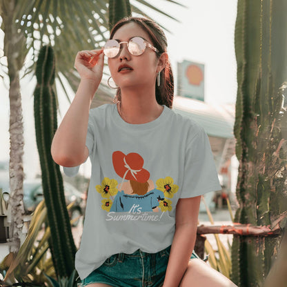 Women's Its Summertime Graphic Printed Oversized T-shirt