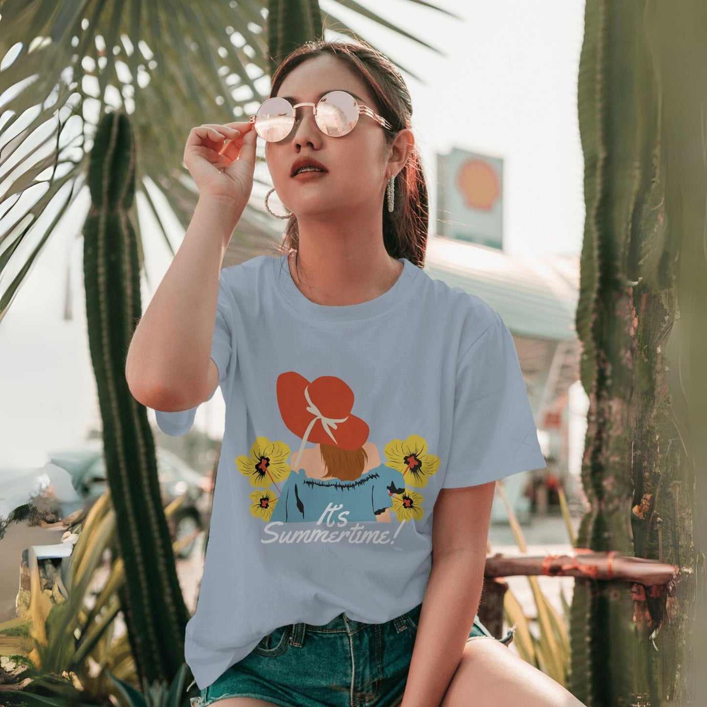 Women's Its Summertime Graphic Printed Oversized T-shirt