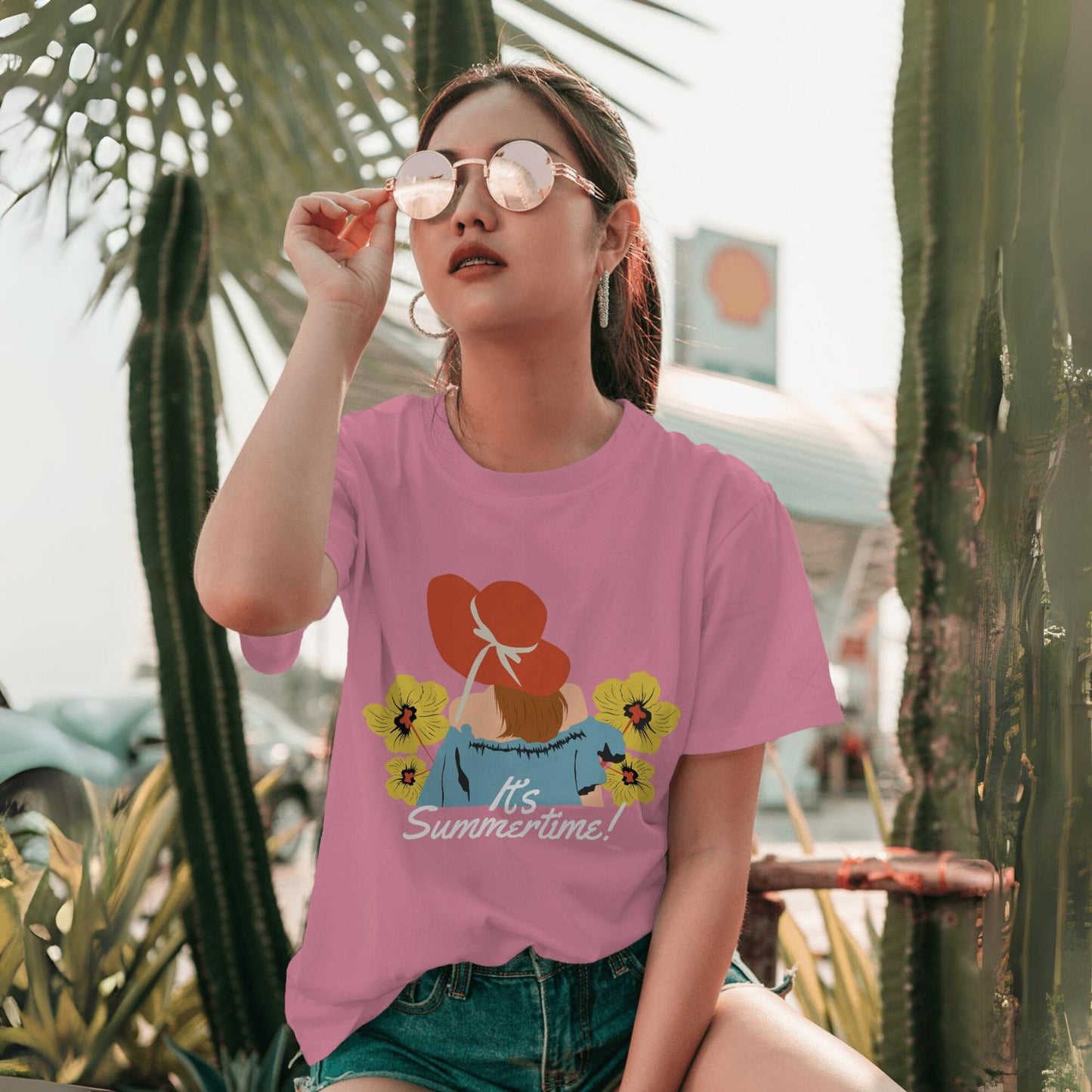 Women's Its Summertime Graphic Printed Oversized T-shirt