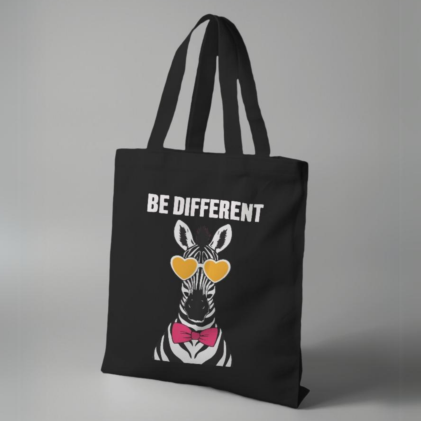 Be Different Black Canvas Tote Bag