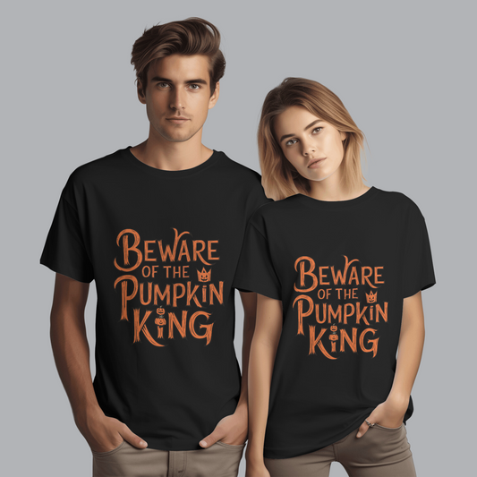 Beware of the Pumpkin King Halloween Graphic Printed Unisex T-shirt