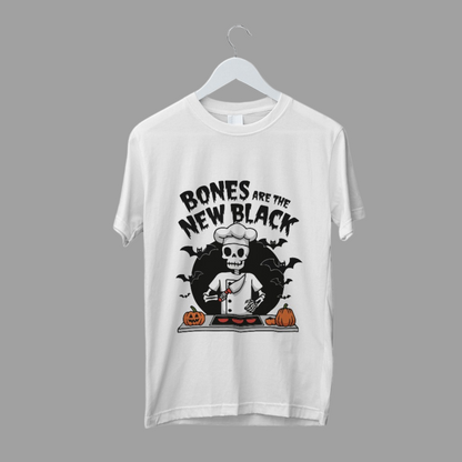 Bones Are The New Black Halloween Graphic Printed Unisex T-shirt