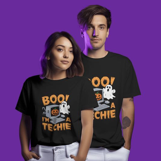 Boo! I'm a Techie Halloween Graphic Printed Unisex T-shirt