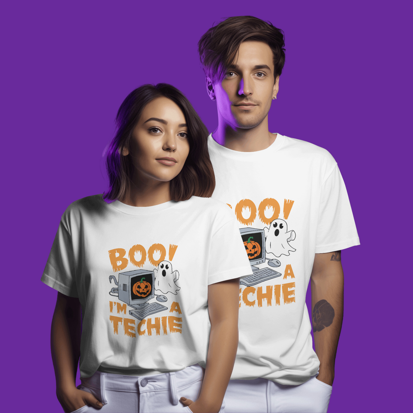 Boo! I'm a Techie Halloween Graphic Printed Unisex T-shirt
