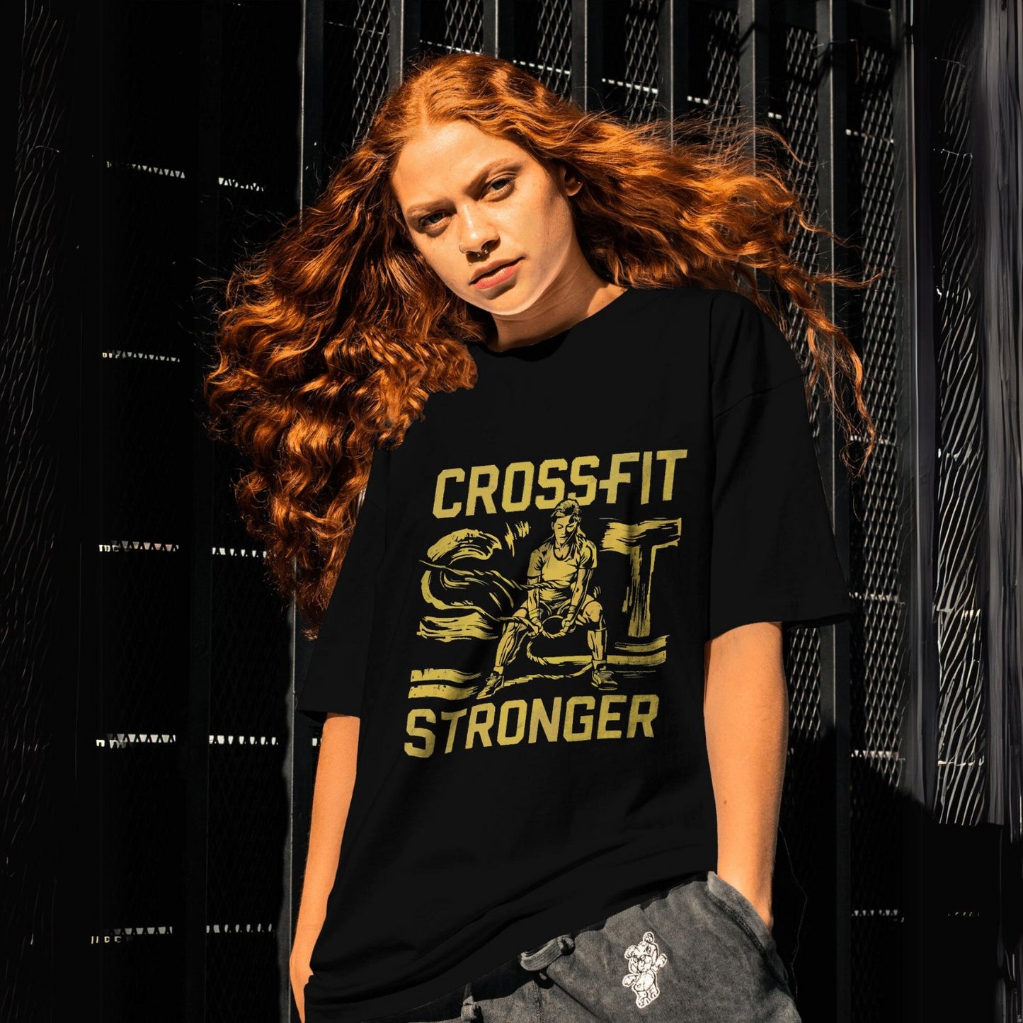 Women's CrossFit Graphic Printed Oversized T-shirt