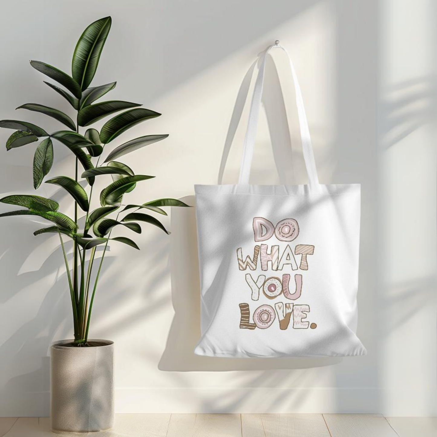 Do What you Love White Canvas Tote Bag