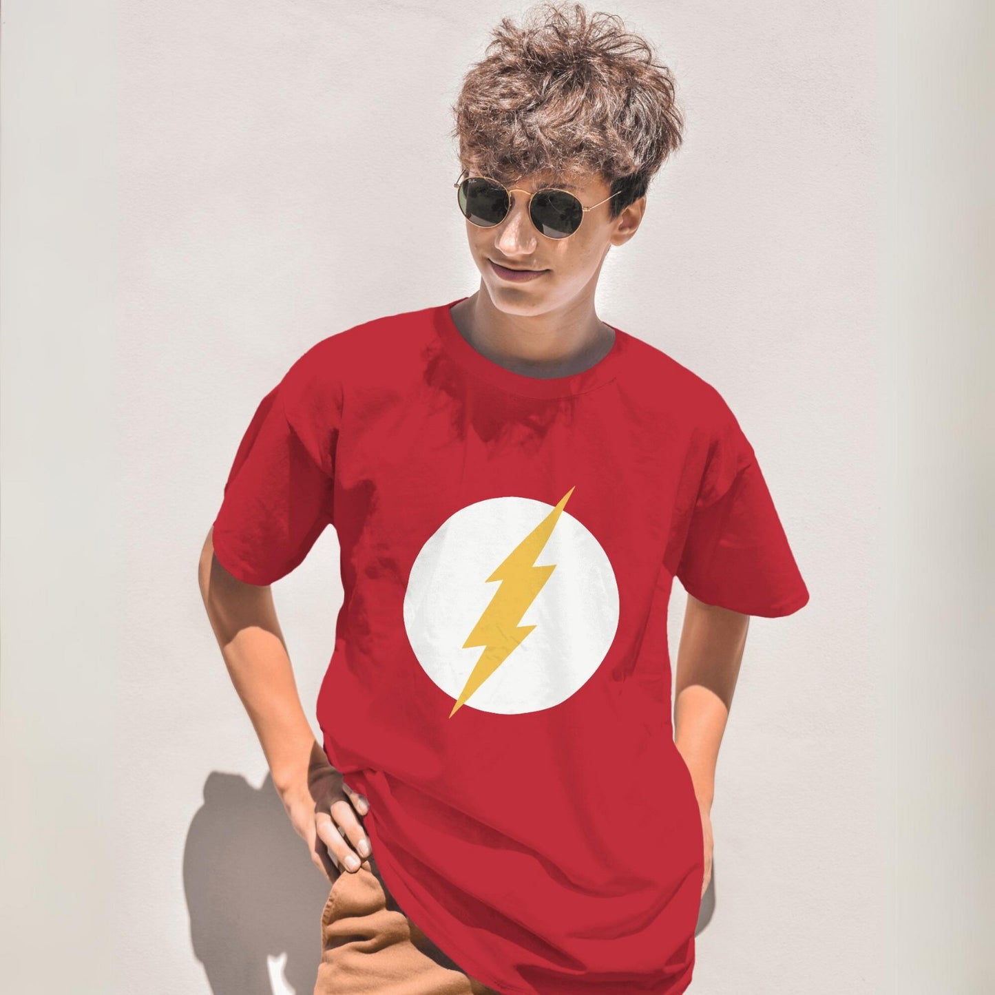 Flash Lightning Graphic Printed Oversized Unisex T-shirt