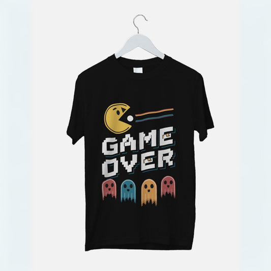 Men's Game Over Graphic Printed Oversized Unisex T-shirt