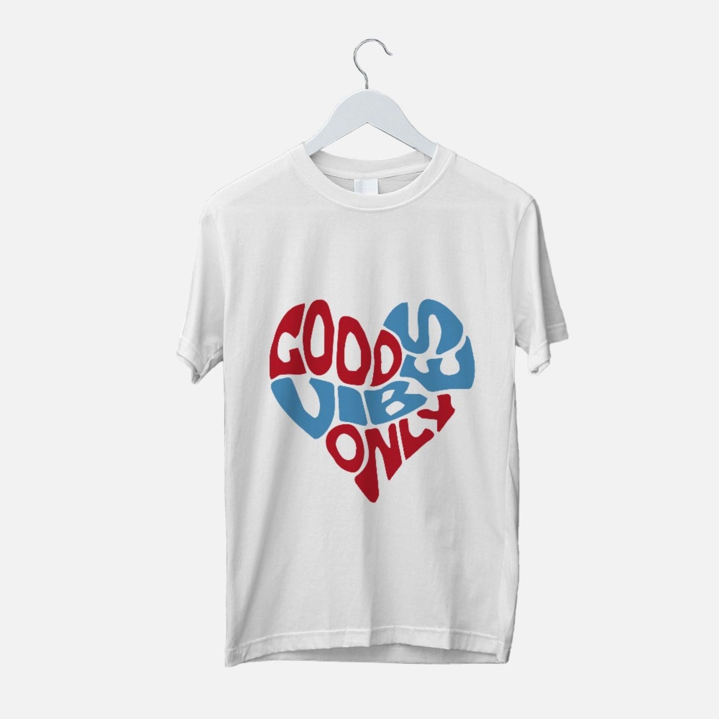 Good Vibes Only heart shaped Graphic Printed T-shirt