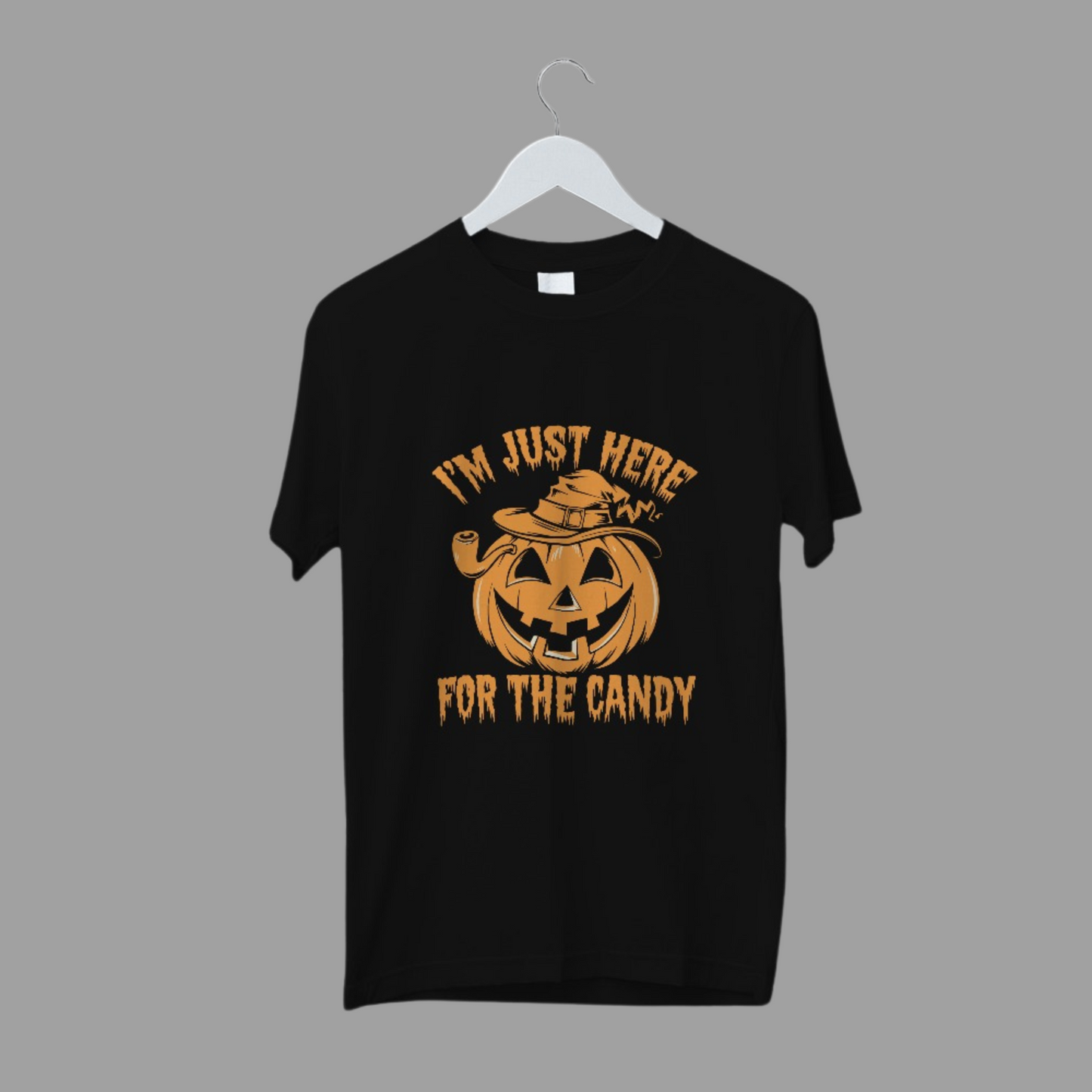 I'm just Here for the Candy Halloween Graphic Printed Unisex T-shirt