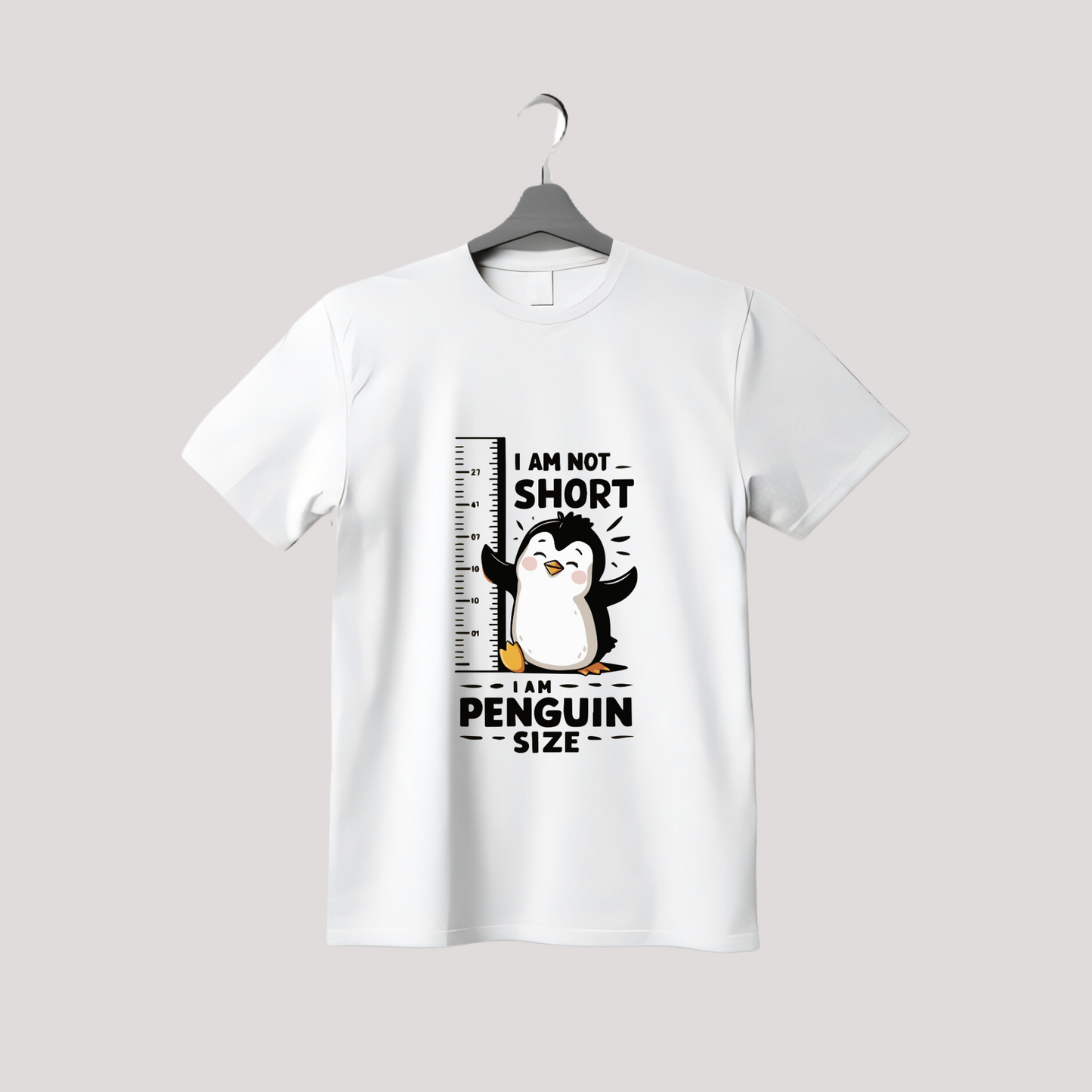 Kids I am not short I am Penguin Size  Graphic Printed T-shirt (Unisex)