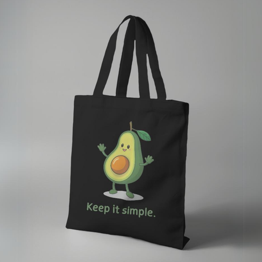 Keep it Simple Black Canvas Tote Bag